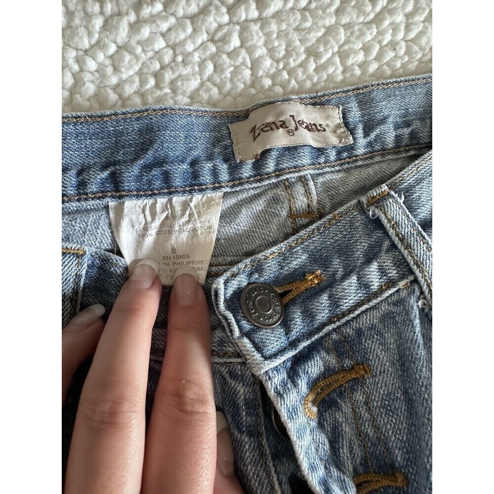 Women’s VTG Zena Button Fly‎ straight Barrel Leg Denim Jeans Sz 8 Y2K - Picture 5 of 6